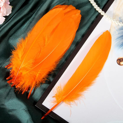 120pcs Yellow Goose Feathers Natural Bulk 6-8 inch 15-20cm for Crafts DIY Cosplay Wedding Party Halloween Decoration Goose Nagoire Feathers