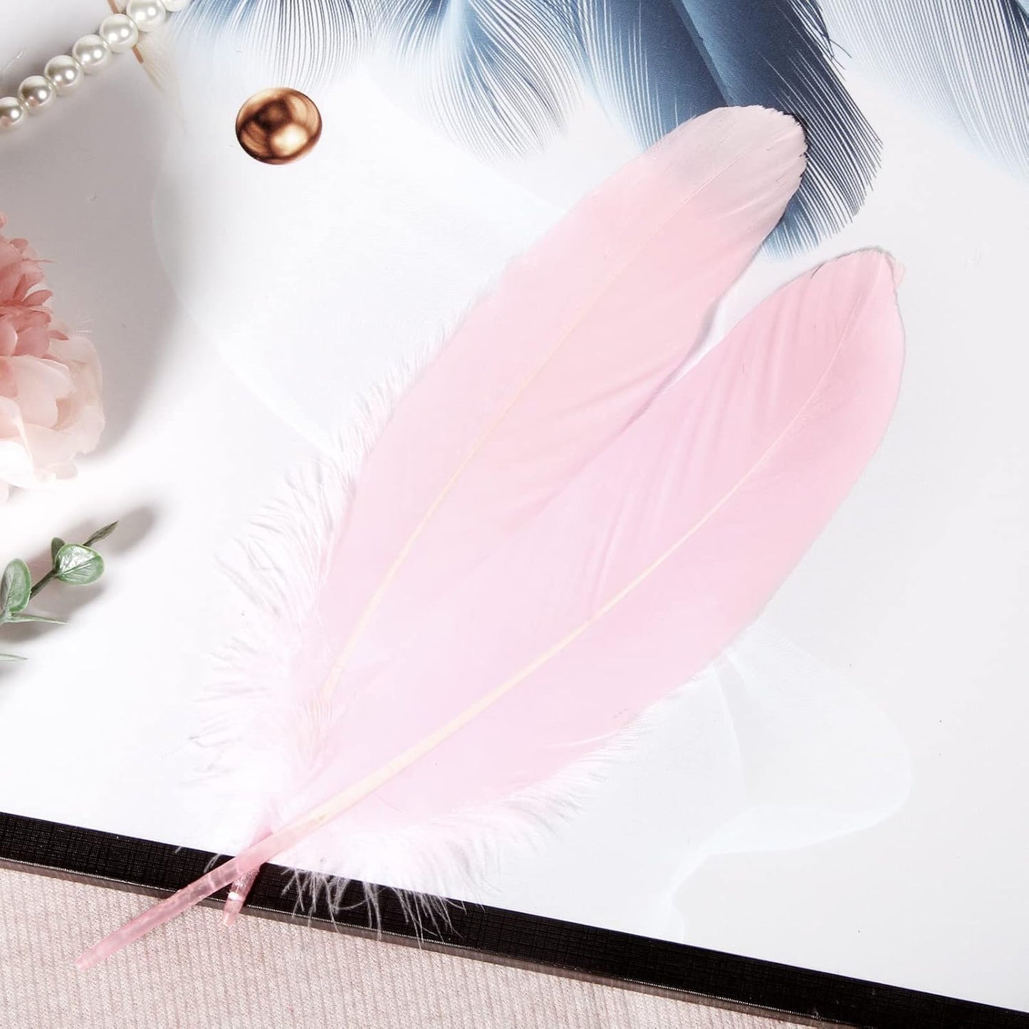 120pcs Yellow Goose Feathers Natural Bulk 6-8 inch 15-20cm for Crafts DIY Cosplay Wedding Party Halloween Decoration Goose Nagoire Feathers