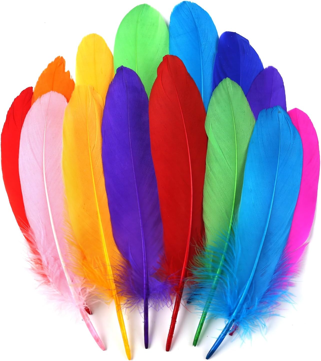 120pcs Yellow Goose Feathers Natural Bulk 6-8 inch 15-20cm for Crafts DIY Cosplay Wedding Party Halloween Decoration Goose Nagoire Feathers