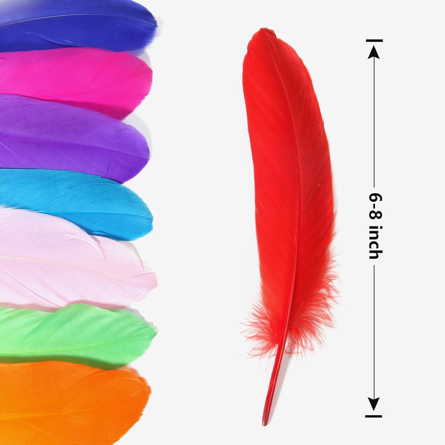 120pcs Yellow Goose Feathers Natural Bulk 6-8 inch 15-20cm for Crafts DIY Cosplay Wedding Party Halloween Decoration Goose Nagoire Feathers