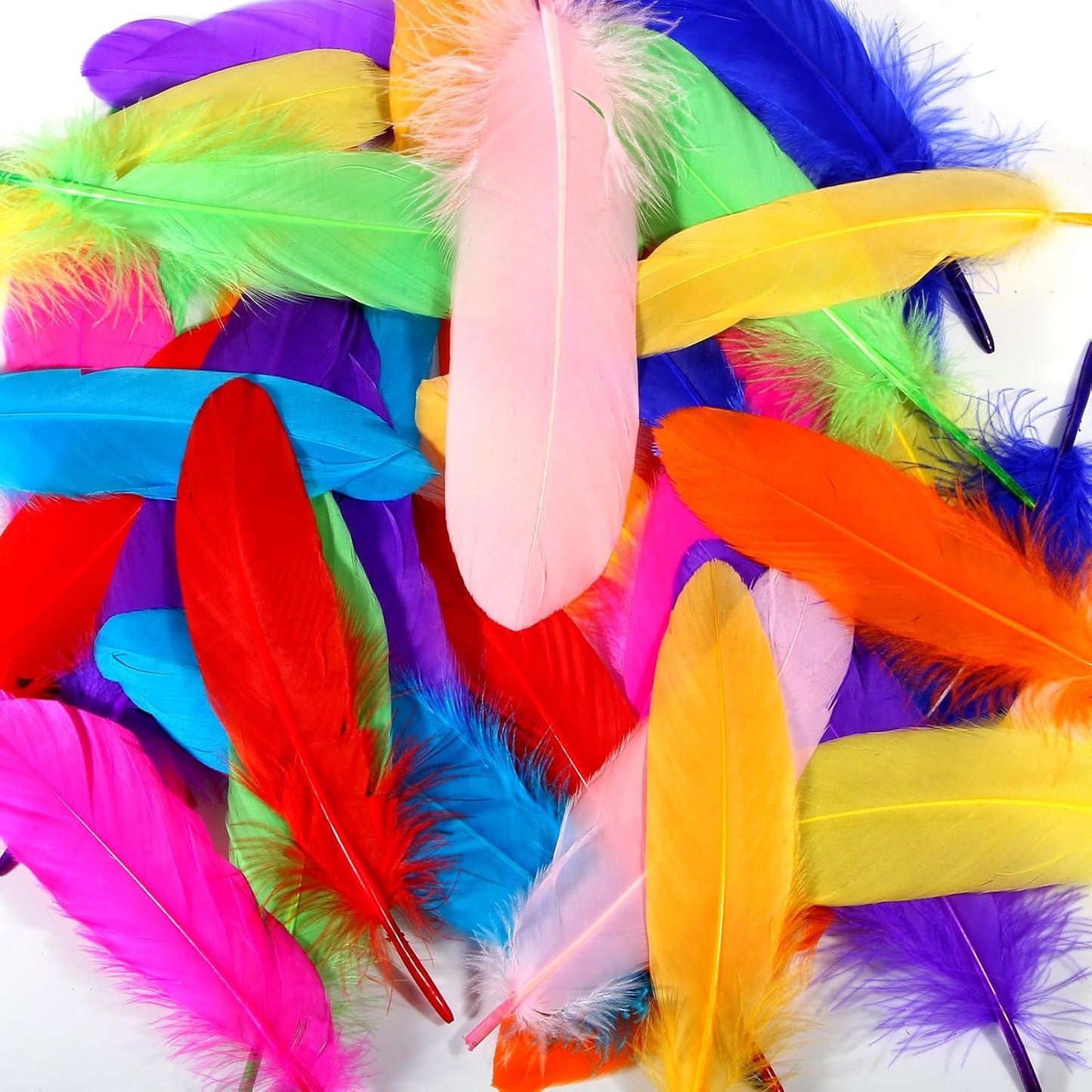 120pcs Yellow Goose Feathers Natural Bulk 6-8 inch 15-20cm for Crafts DIY Cosplay Wedding Party Halloween Decoration Goose Nagoire Feathers