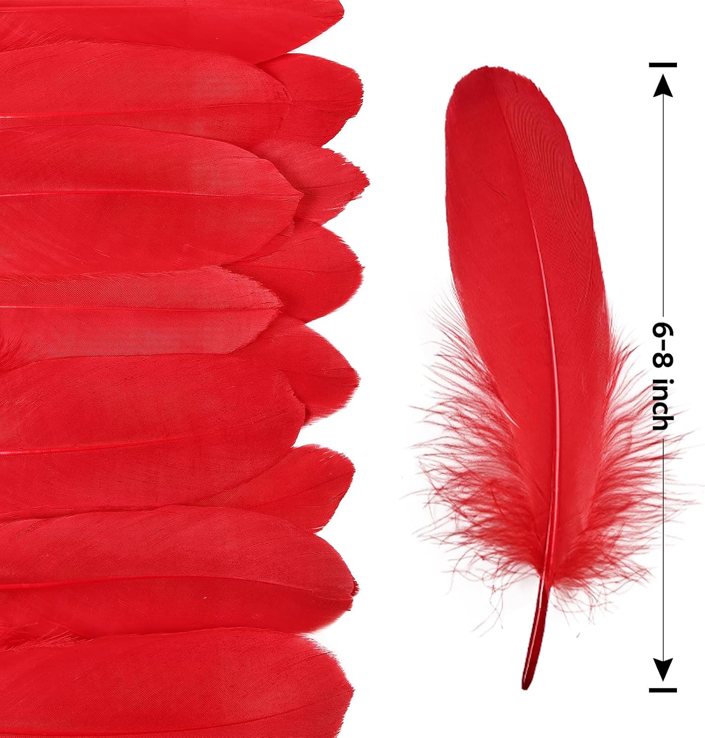 120pcs Yellow Goose Feathers Natural Bulk 6-8 inch 15-20cm for Crafts DIY Cosplay Wedding Party Halloween Decoration Goose Nagoire Feathers
