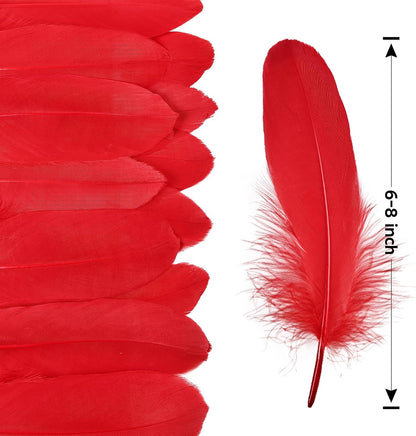 120pcs Yellow Goose Feathers Natural Bulk 6-8 inch 15-20cm for Crafts DIY Cosplay Wedding Party Halloween Decoration Goose Nagoire Feathers