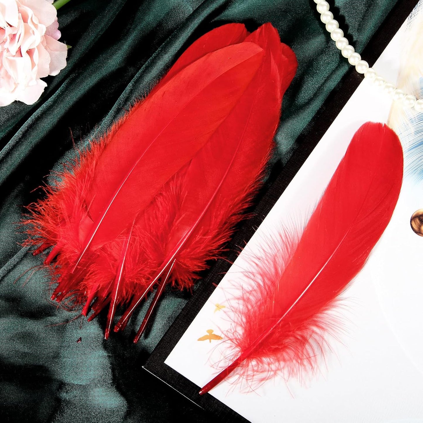 120pcs Yellow Goose Feathers Natural Bulk 6-8 inch 15-20cm for Crafts DIY Cosplay Wedding Party Halloween Decoration Goose Nagoire Feathers