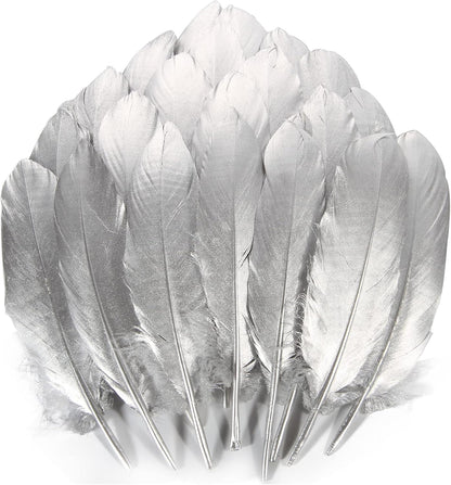 120pcs Yellow Goose Feathers Natural Bulk 6-8 inch 15-20cm for Crafts DIY Cosplay Wedding Party Halloween Decoration Goose Nagoire Feathers