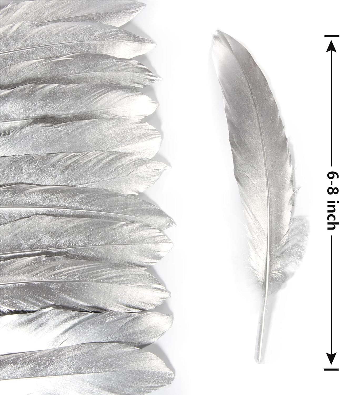 120pcs Yellow Goose Feathers Natural Bulk 6-8 inch 15-20cm for Crafts DIY Cosplay Wedding Party Halloween Decoration Goose Nagoire Feathers