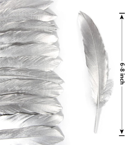 120pcs Yellow Goose Feathers Natural Bulk 6-8 inch 15-20cm for Crafts DIY Cosplay Wedding Party Halloween Decoration Goose Nagoire Feathers