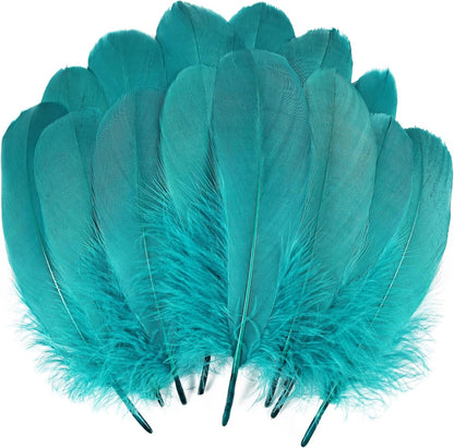 120pcs Yellow Goose Feathers Natural Bulk 6-8 inch 15-20cm for Crafts DIY Cosplay Wedding Party Halloween Decoration Goose Nagoire Feathers