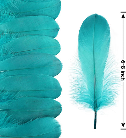 120pcs Yellow Goose Feathers Natural Bulk 6-8 inch 15-20cm for Crafts DIY Cosplay Wedding Party Halloween Decoration Goose Nagoire Feathers