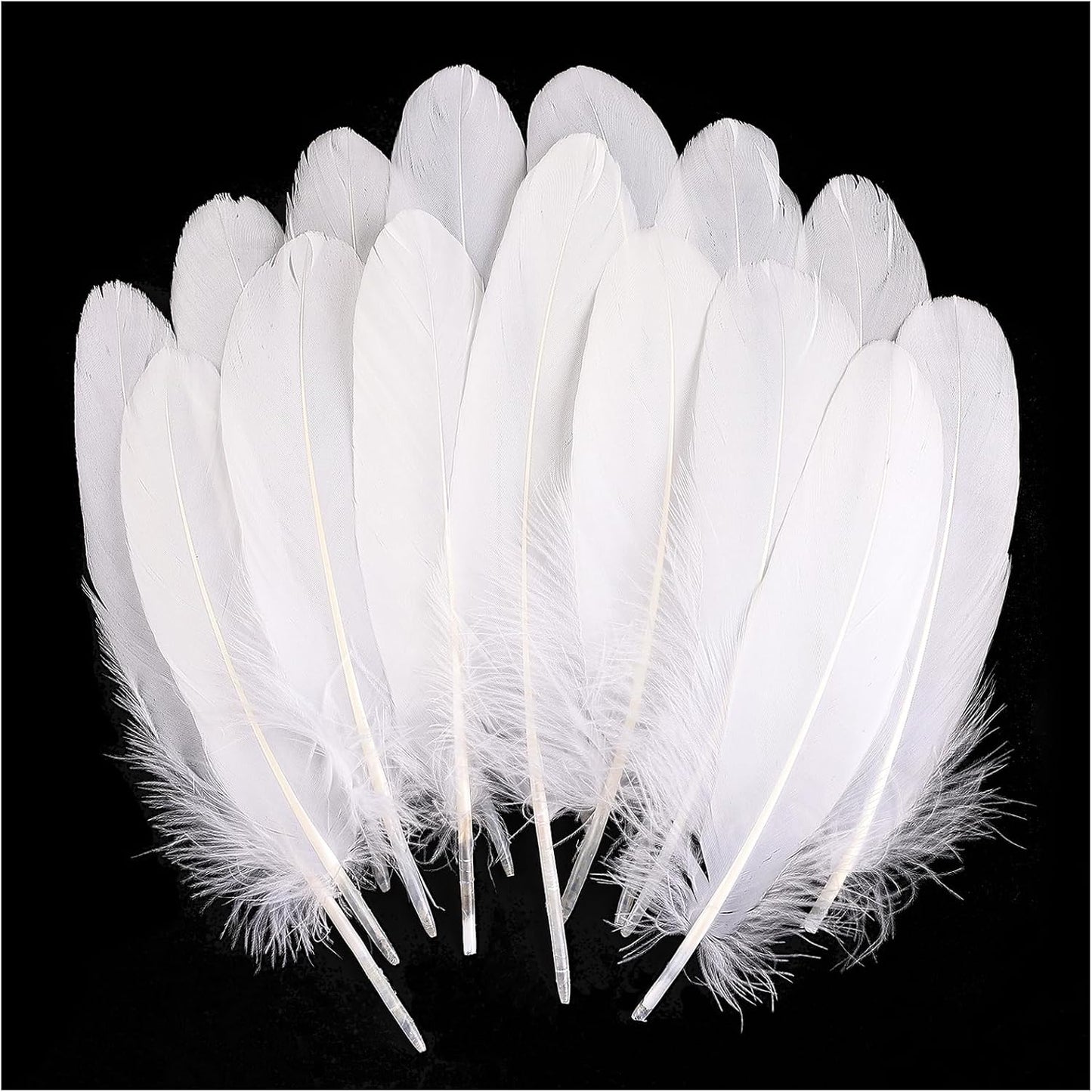 120pcs Yellow Goose Feathers Natural Bulk 6-8 inch 15-20cm for Crafts DIY Cosplay Wedding Party Halloween Decoration Goose Nagoire Feathers