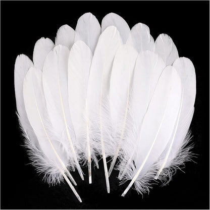 120pcs Yellow Goose Feathers Natural Bulk 6-8 inch 15-20cm for Crafts DIY Cosplay Wedding Party Halloween Decoration Goose Nagoire Feathers