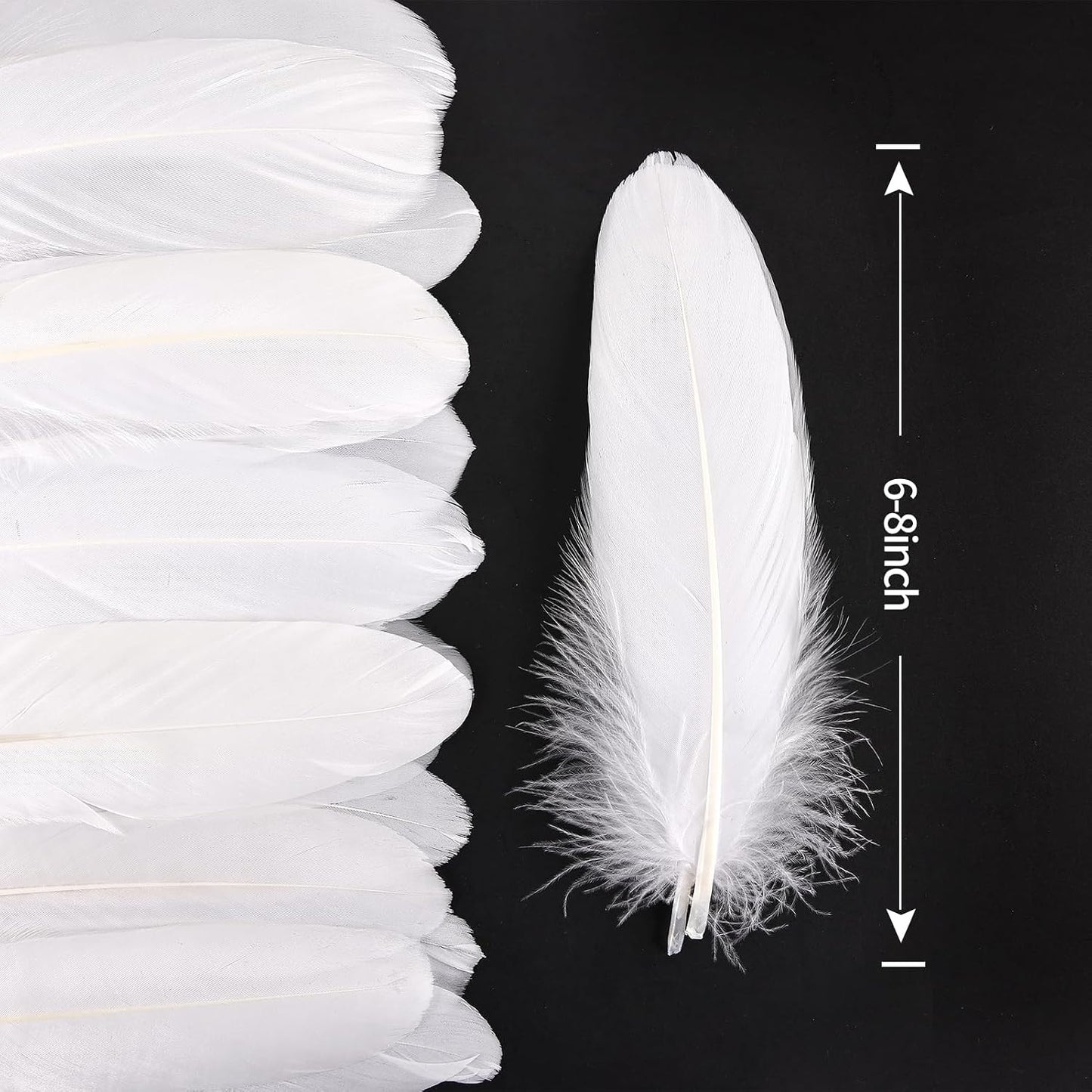 120pcs Yellow Goose Feathers Natural Bulk 6-8 inch 15-20cm for Crafts DIY Cosplay Wedding Party Halloween Decoration Goose Nagoire Feathers