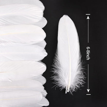 120pcs Yellow Goose Feathers Natural Bulk 6-8 inch 15-20cm for Crafts DIY Cosplay Wedding Party Halloween Decoration Goose Nagoire Feathers