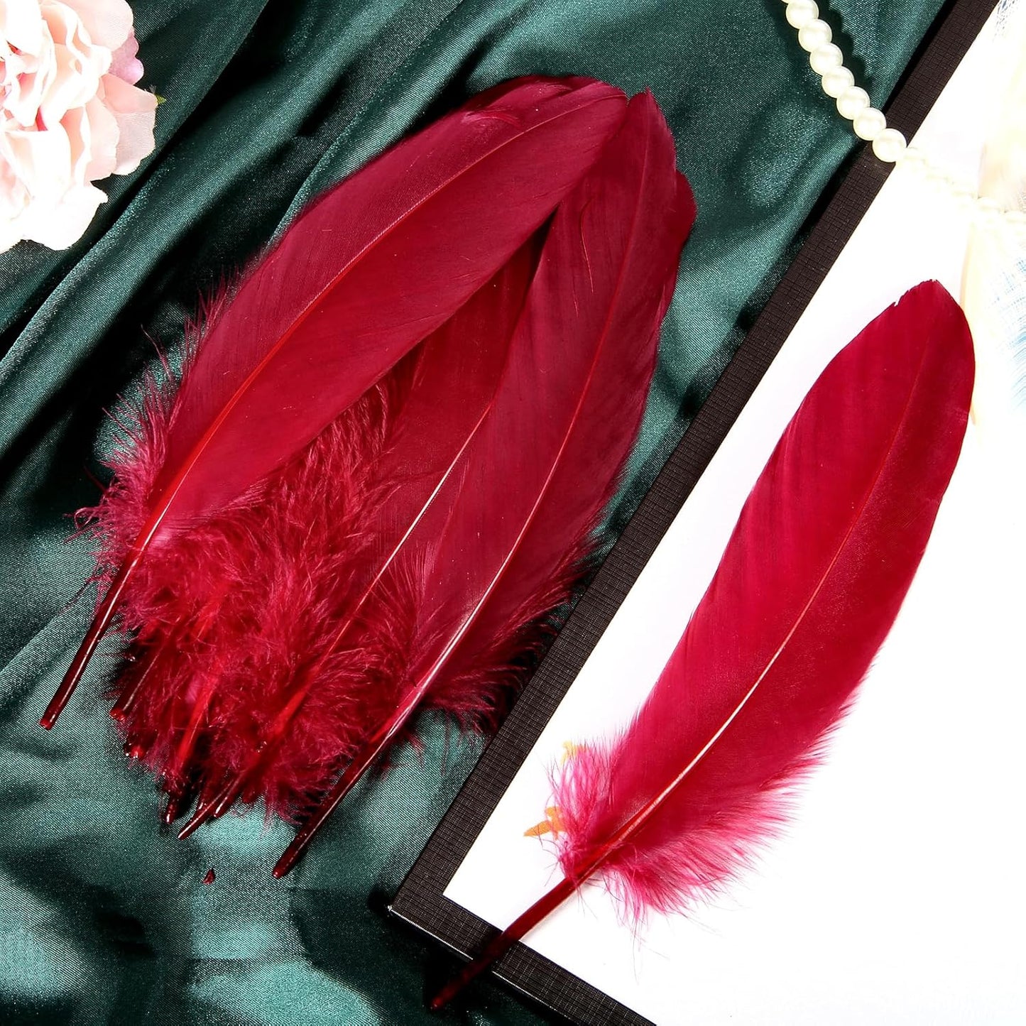 120pcs Yellow Goose Feathers Natural Bulk 6-8 inch 15-20cm for Crafts DIY Cosplay Wedding Party Halloween Decoration Goose Nagoire Feathers