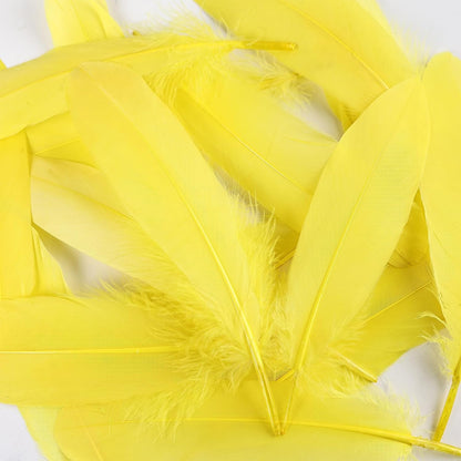 120pcs Yellow Goose Feathers Natural Bulk 6-8 inch 15-20cm for Crafts DIY Cosplay Wedding Party Halloween Decoration Goose Nagoire Feathers