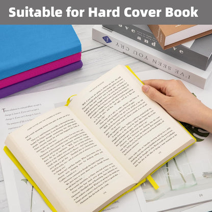 Yellow Fabric Book Cover for Hardcover, 1 Pack, 6x9 Inch, Up to 8.5”x9.5”, Adjustable School Book Sleeve Protector for Teens, Stretchable Decorative Cloth Book Sox for Book Lovers