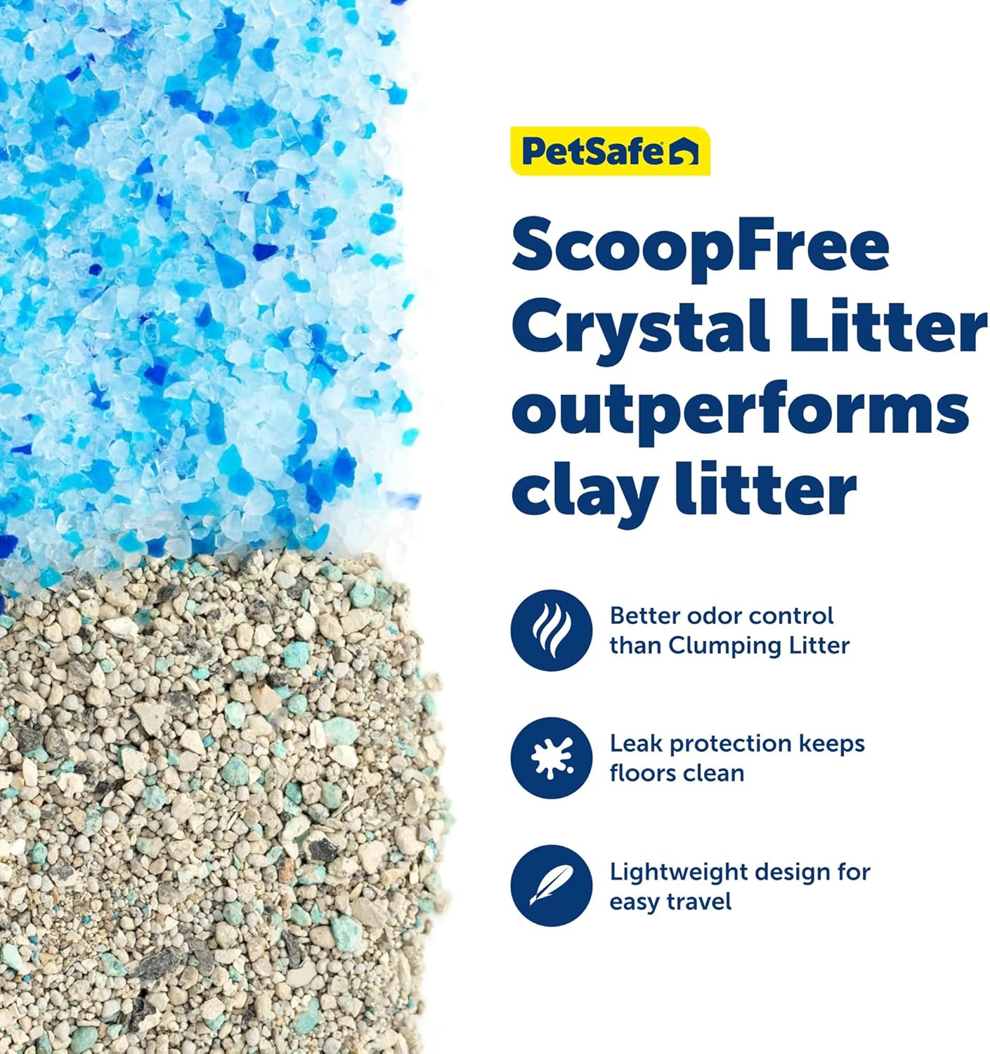 Disposable Litter Box, Fresh Scent, 4.3Lb Bag | Collapsible & Designed for Travel, Prefilled with Premium Crystal Litter, Leakproof Wax Coating, Includes 8 Disposable Scoops