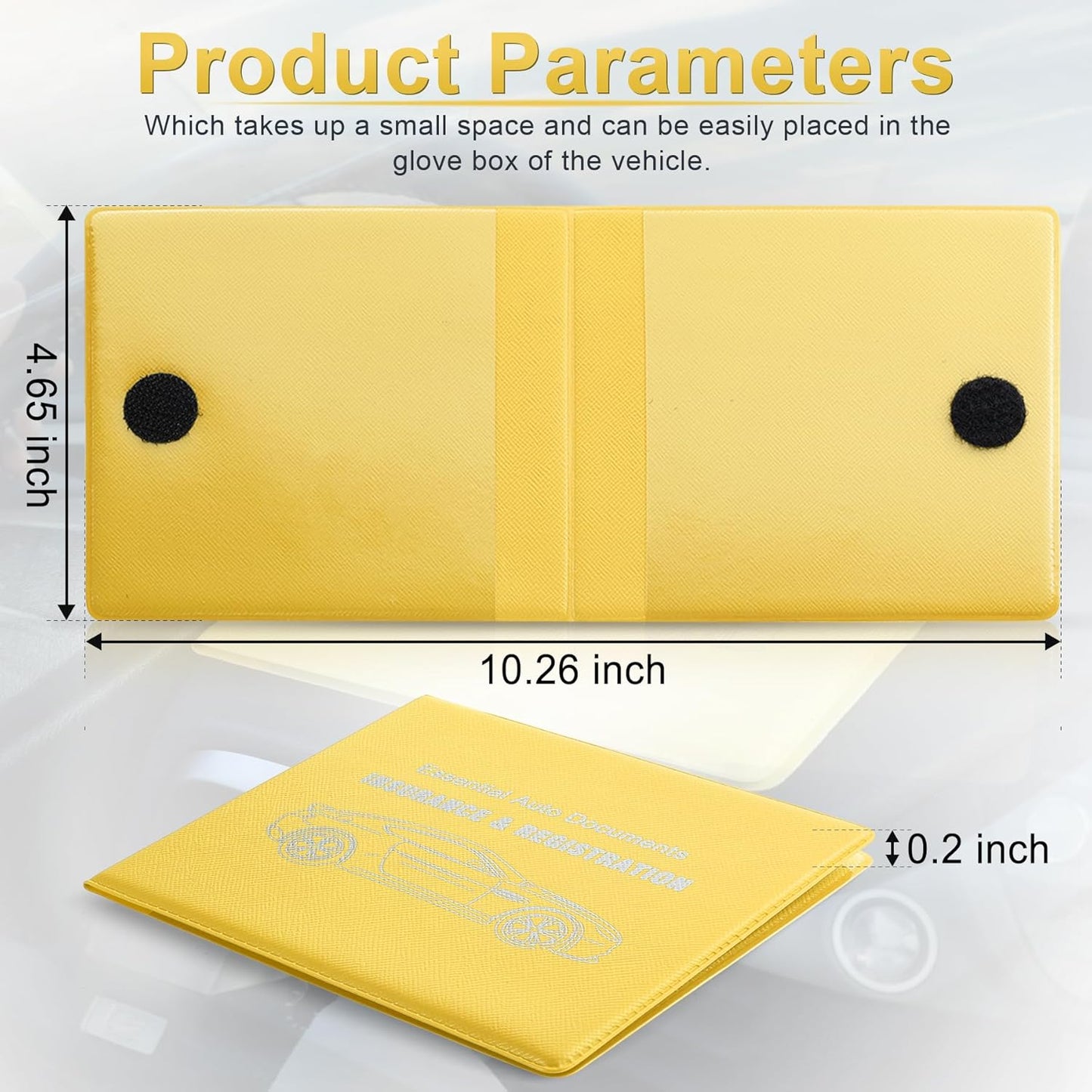 Car Organizer, 2-Pack Glove Box Documents Holder, Yellow, Waterproof, Classic Style, Space Theme, Unisex-Adults, Vehicle Owners, Drivers