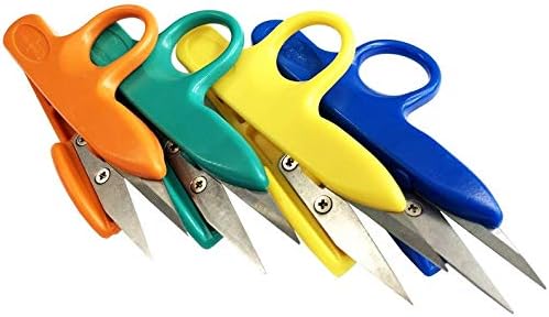 Golden Eagle Right/Left Craft Sewing Pruning Thread Scissors in Soft Vinyl Pouch 4pcs a Pack (4pcs Yellow)
