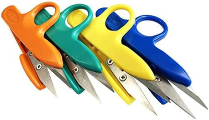 Golden Eagle Right/Left Craft Sewing Pruning Thread Scissors in Soft Vinyl Pouch 4pcs a Pack (4pcs Yellow)