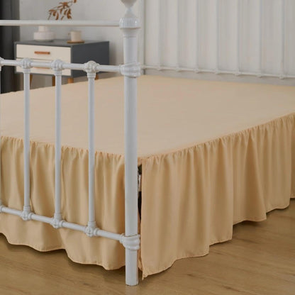 Bed Skirt Full Size Ruffled Bed Skirts with Split Corners, Yellow 14 Inch Drop Dust Ruffle Bed Skirts with Platform, 14''Full, Yellow
