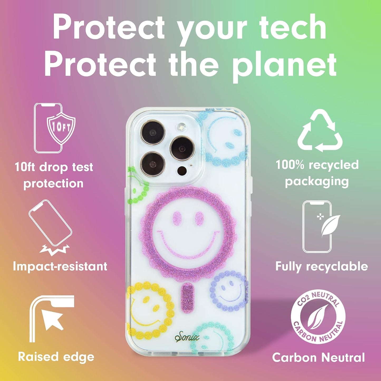 Phone Case for iPhone 16 Pro Max | Compatible with MagSafe | 10ft Drop Tested | Lemon Gingham - Colors B