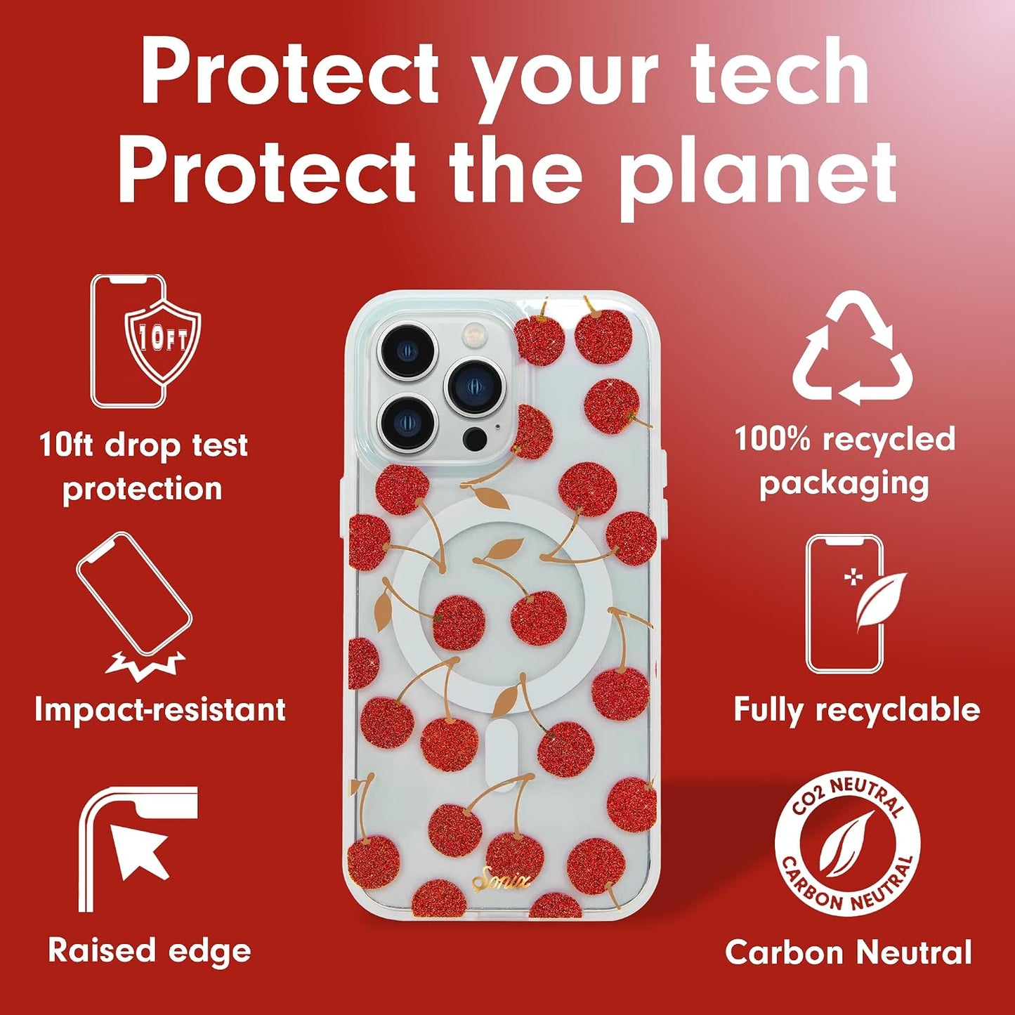 Phone Case for iPhone 16 Pro Max | Compatible with MagSafe | 10ft Drop Tested | Lemon Gingham - Colors B