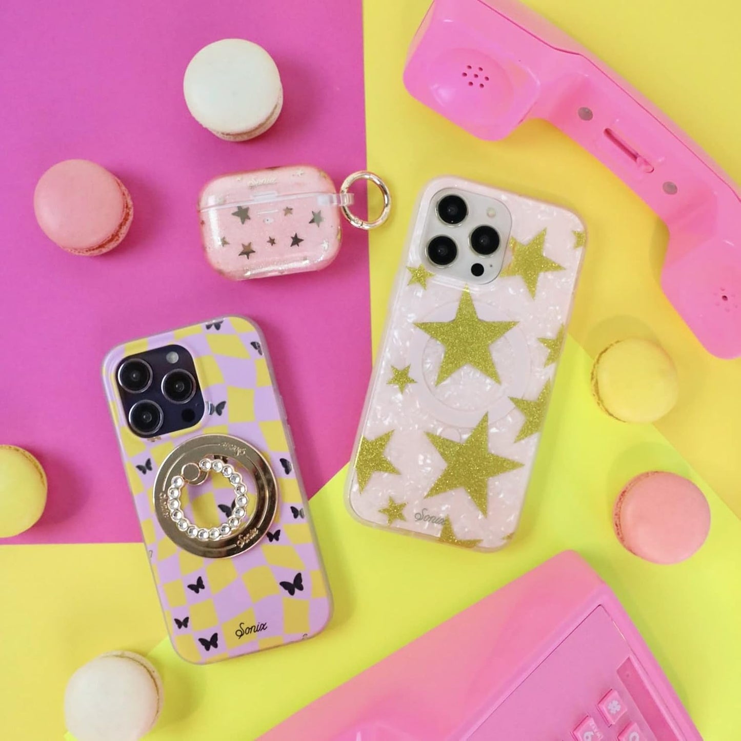 Phone Case for iPhone 16 Pro Max | Compatible with MagSafe | 10ft Drop Tested | Lemon Gingham - Colors B