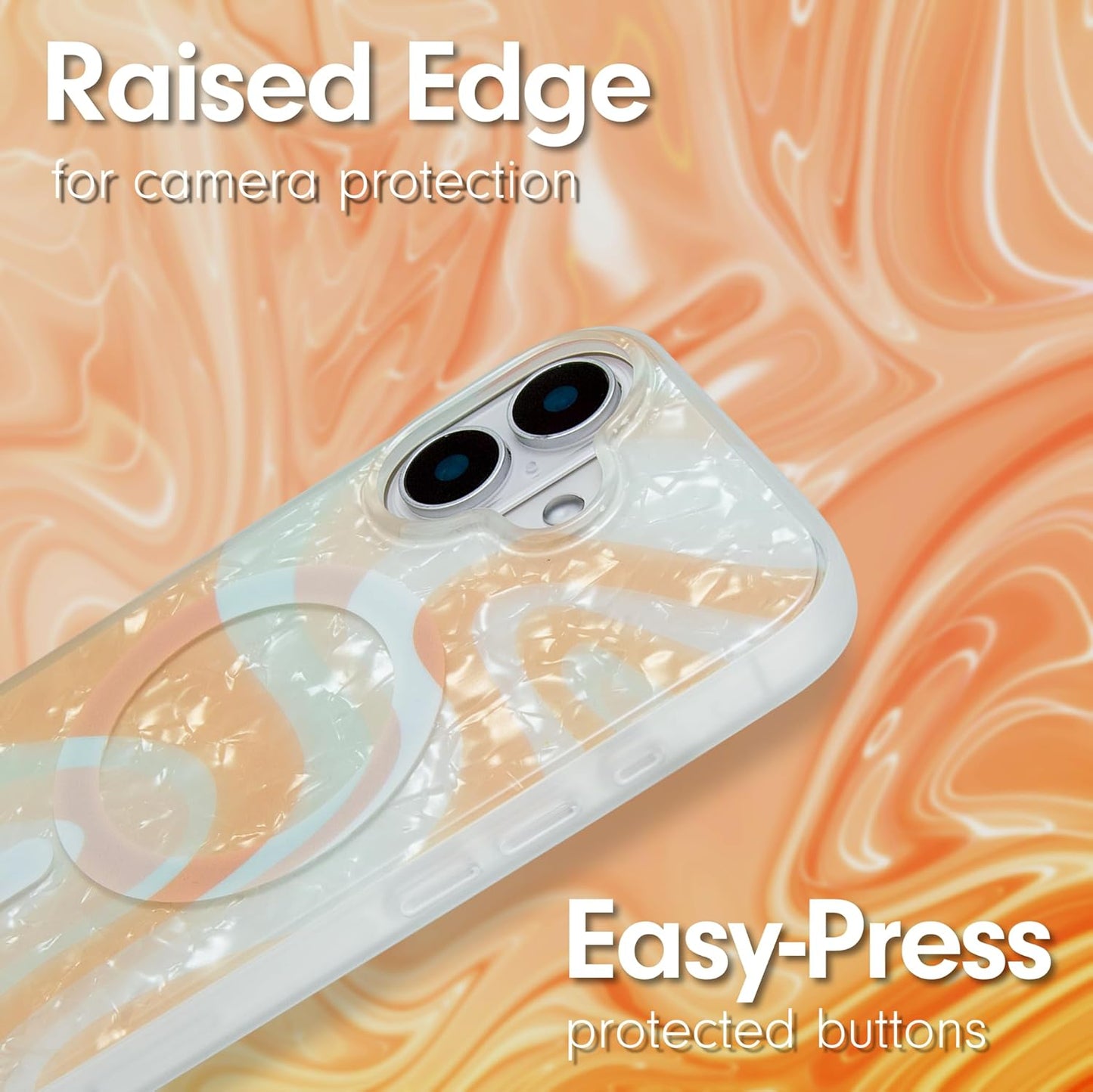 Phone Case for iPhone 16 Pro Max | Compatible with MagSafe | 10ft Drop Tested | Lemon Gingham - Colors B