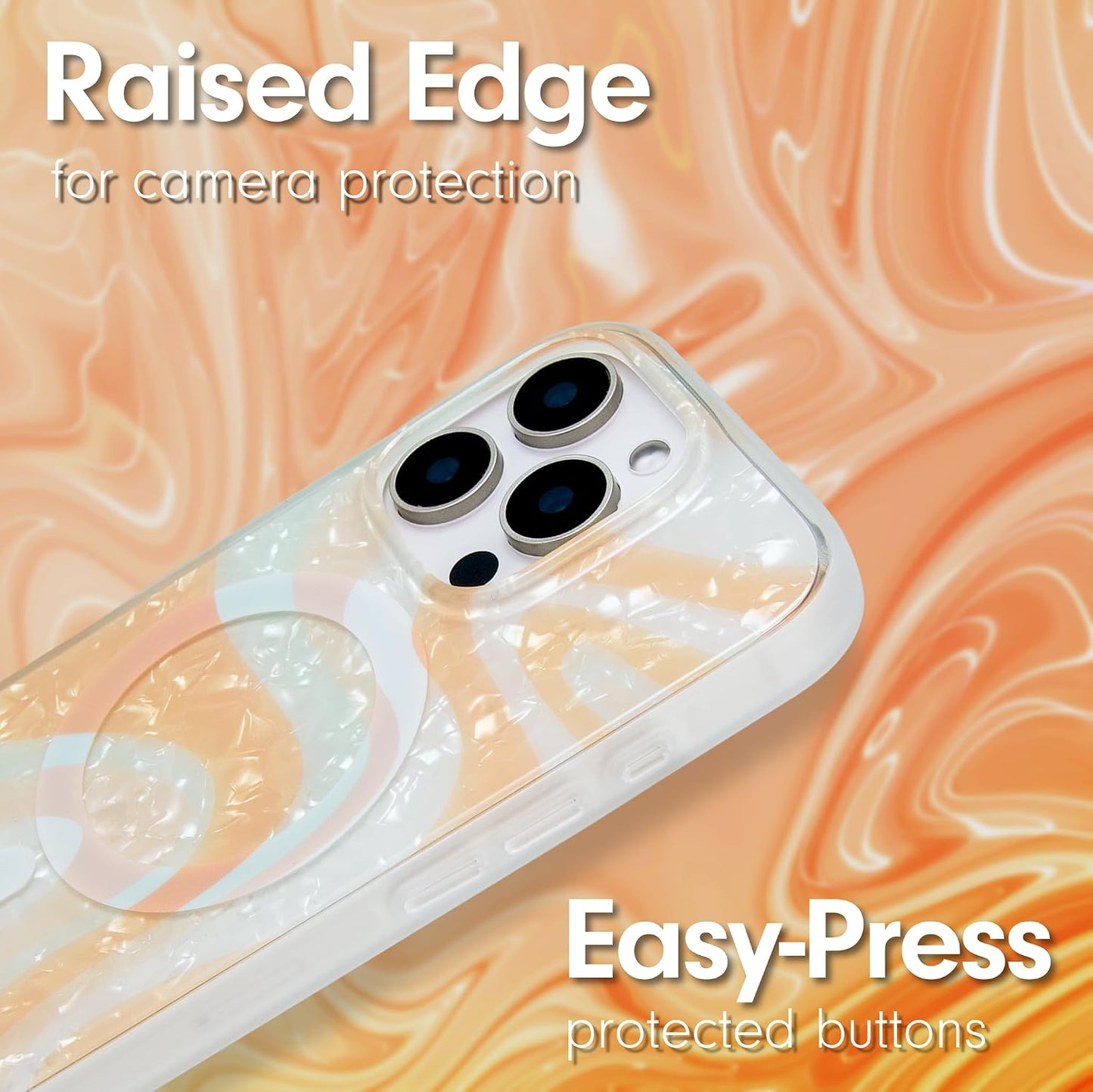 Phone Case for iPhone 16 Pro Max | Compatible with MagSafe | 10ft Drop Tested | Lemon Gingham - Colors B