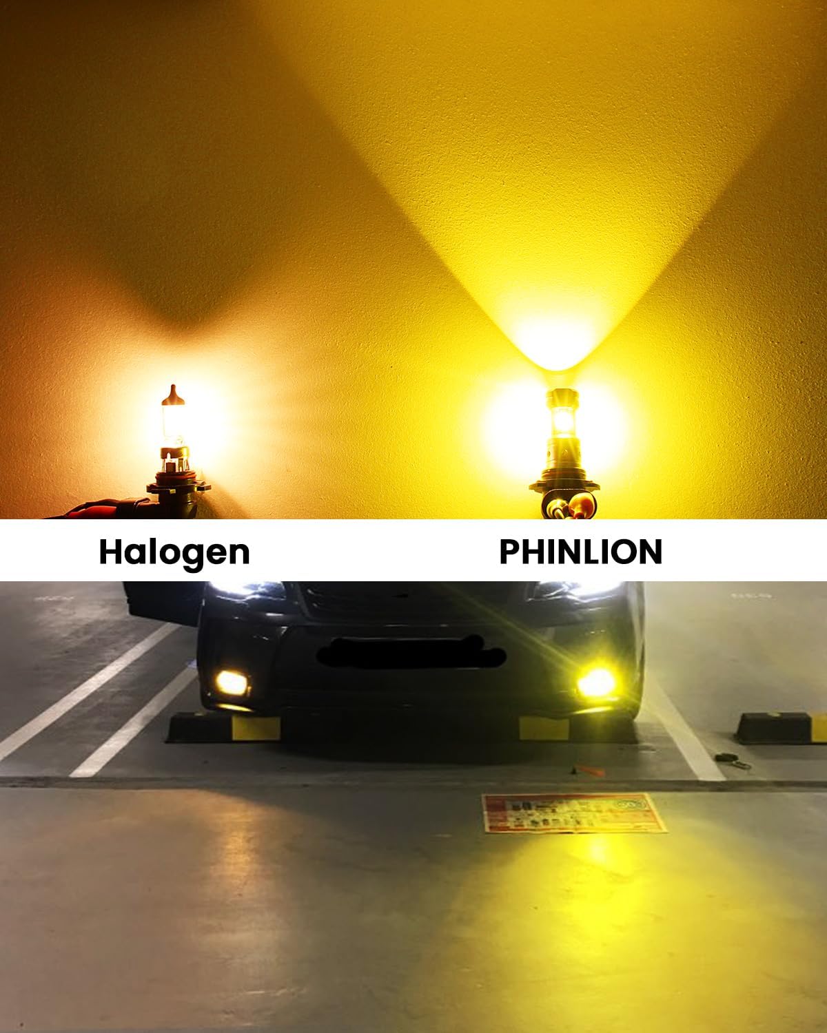 9006 Yellow Fog Light Bulbs 3800 Lumens Super Bright HB4 9006LL LED Bulb Replacement for Car Truck SUV Fog Lights or DRL Lamps, 3000K Golden Yellow, Pack of 2