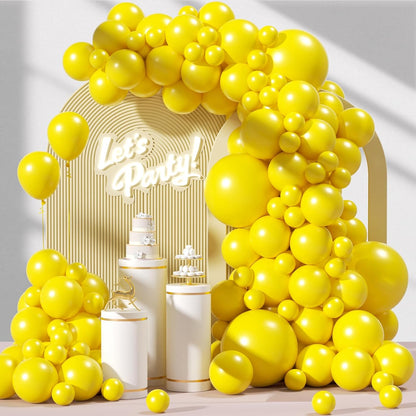 122pcs Yellow Latex Balloons in 18 12 10 5 inches | Baby Shower, Wedding, Birthday Party Decorations