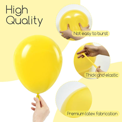 122pcs Yellow Latex Balloons in 18 12 10 5 inches | Baby Shower, Wedding, Birthday Party Decorations