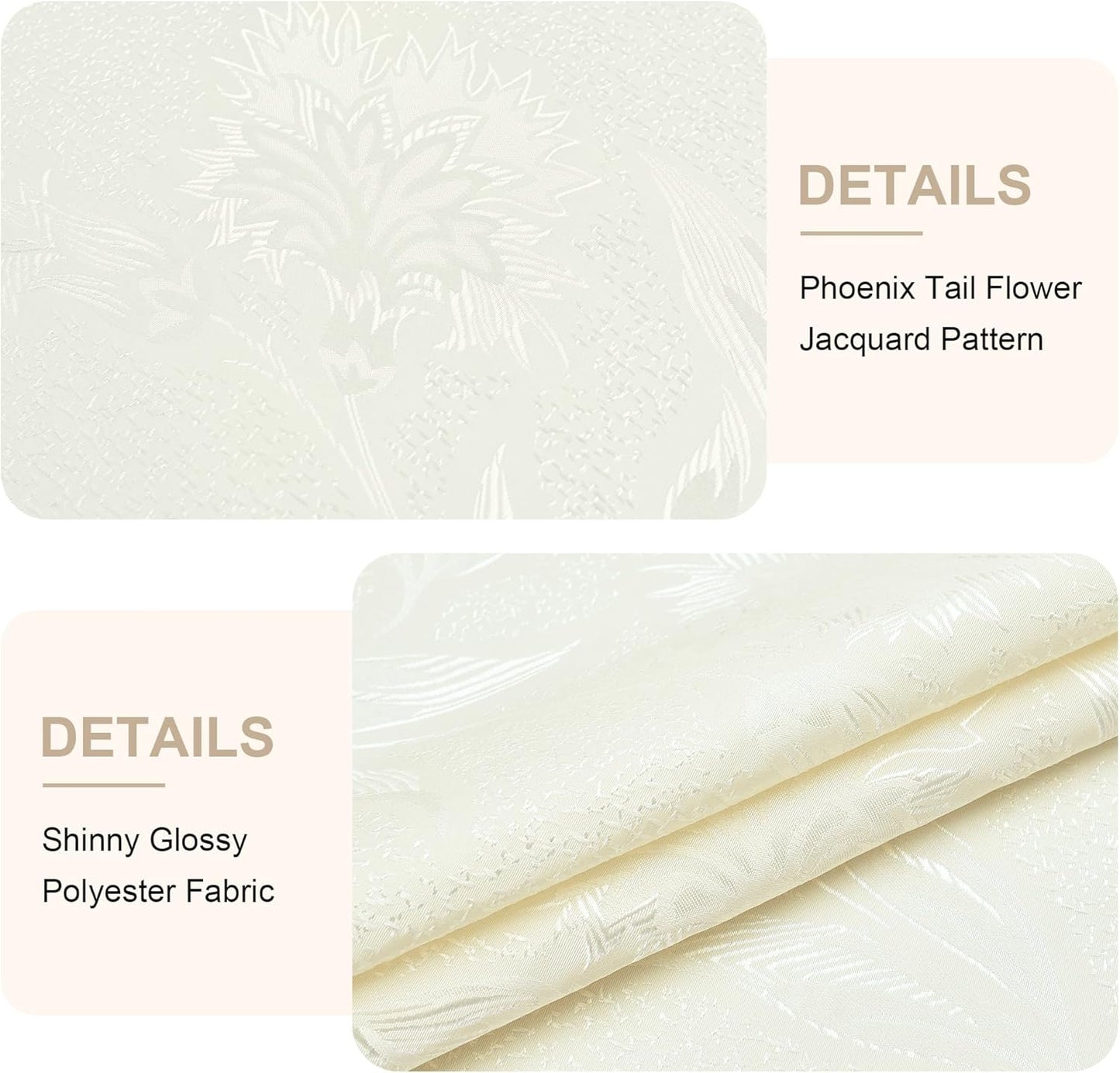 Shiny Oval Jacquard Tablecloth 60 x 84 Inch Light Yellow Floral Countryside Leaves Damask Patterns Table Cloth Glossy Fabric Table Cover for Dinner Kitchen