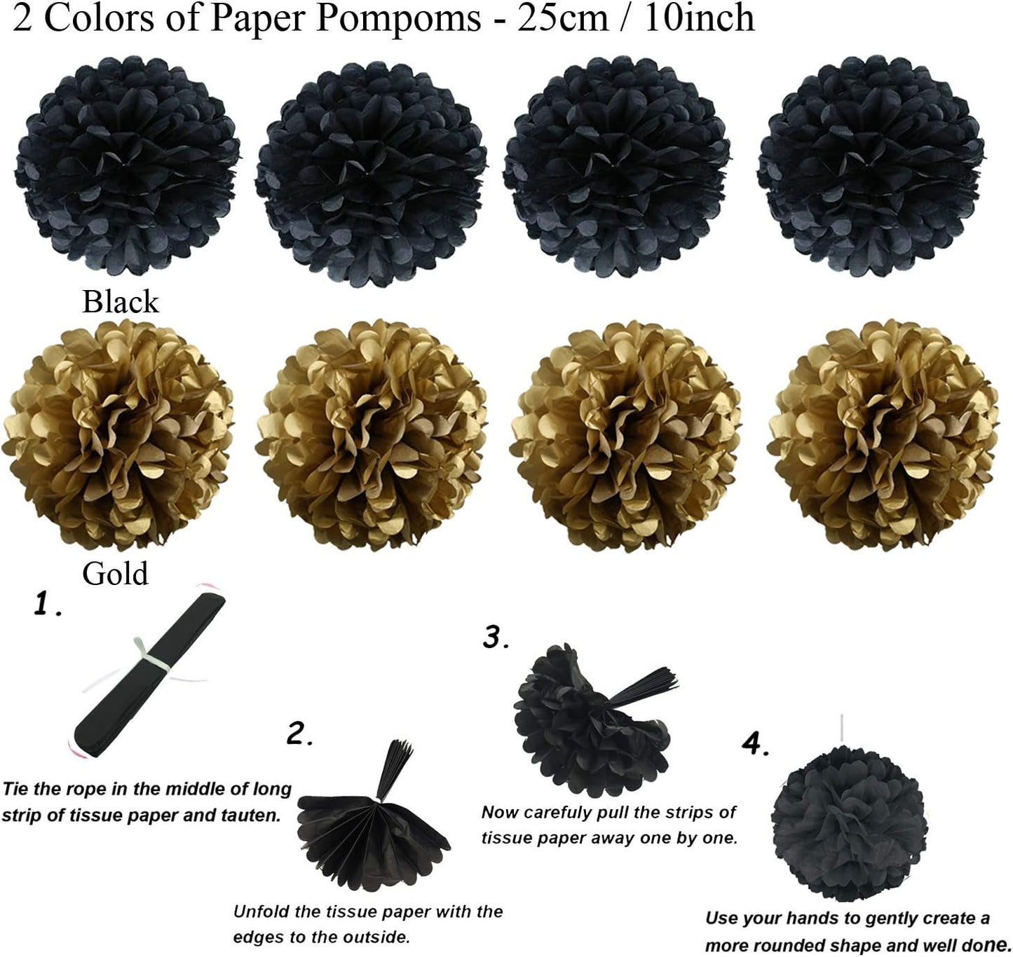 Party Decoration, 21 Pcs Yellow Hanging Paper Fans Pom Poms Flowers, Garlands String Polka Dot and Triangle Bunting Flags for Minnie Mouse Birthday Parties Baby Showers Wedding
