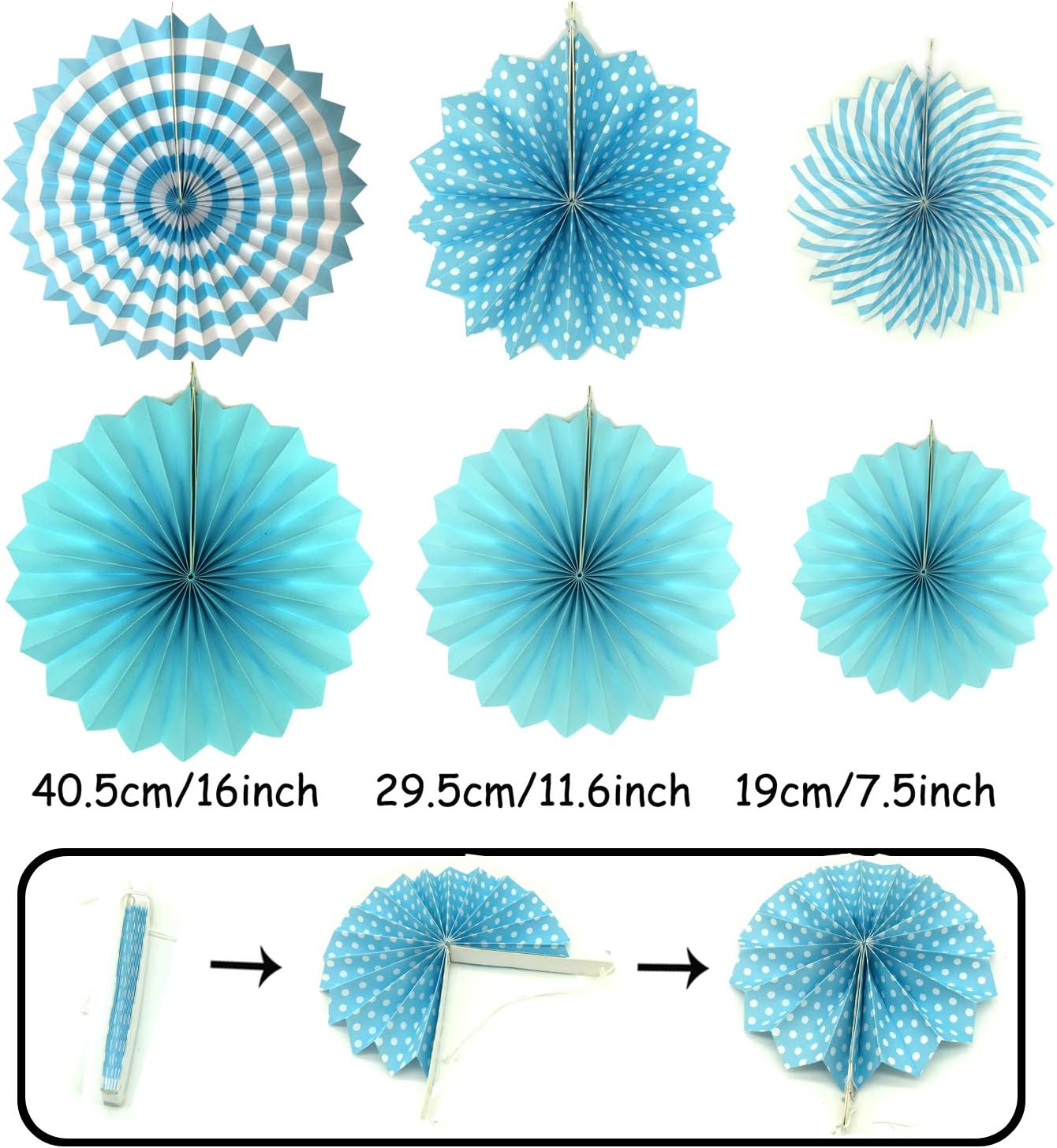 Party Decoration, 21 Pcs Yellow Hanging Paper Fans Pom Poms Flowers, Garlands String Polka Dot and Triangle Bunting Flags for Minnie Mouse Birthday Parties Baby Showers Wedding