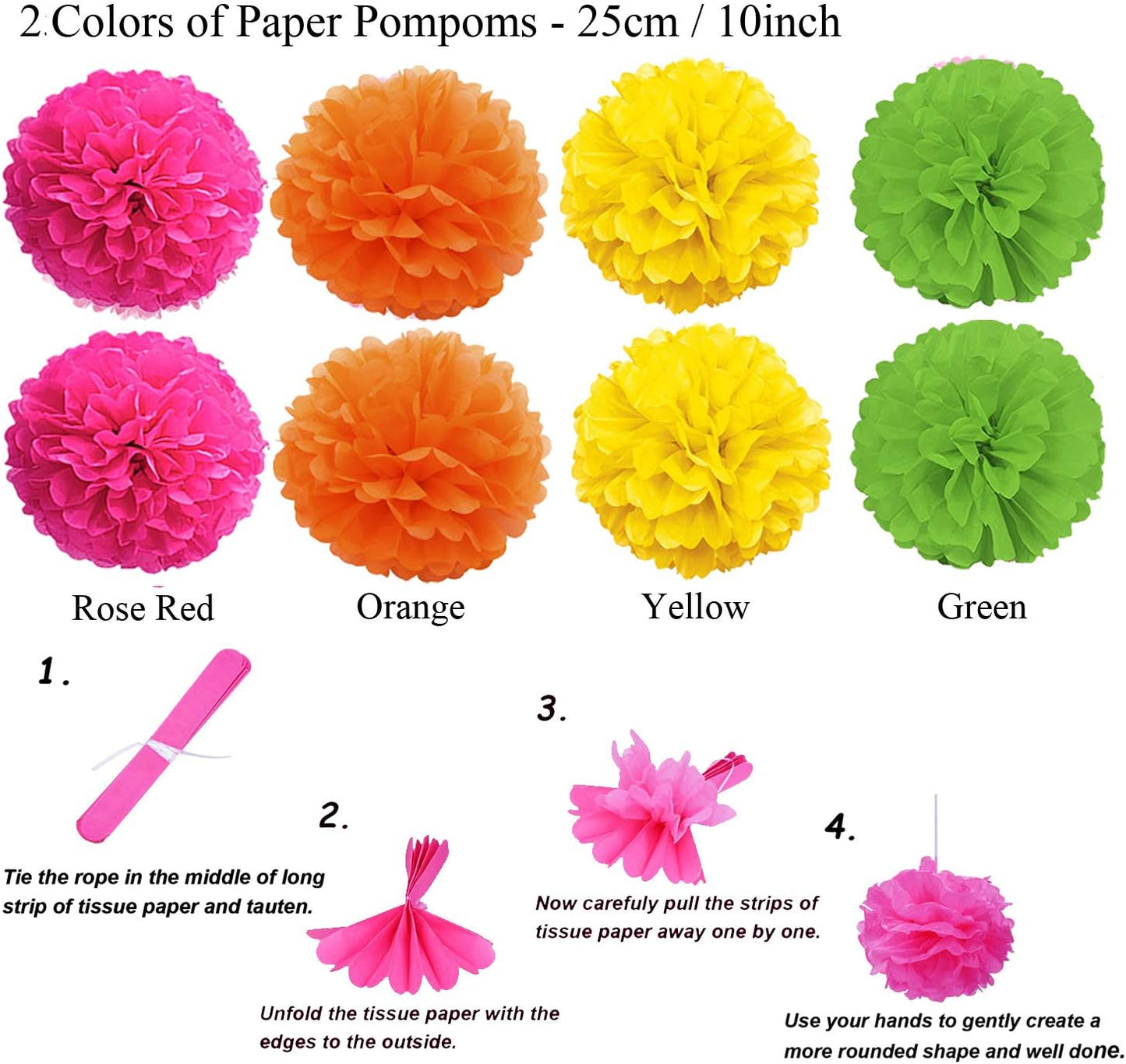 Party Decoration, 21 Pcs Yellow Hanging Paper Fans Pom Poms Flowers, Garlands String Polka Dot and Triangle Bunting Flags for Minnie Mouse Birthday Parties Baby Showers Wedding