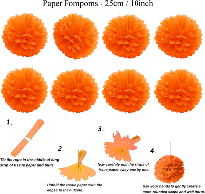 Party Decoration, 21 Pcs Yellow Hanging Paper Fans Pom Poms Flowers, Garlands String Polka Dot and Triangle Bunting Flags for Minnie Mouse Birthday Parties Baby Showers Wedding