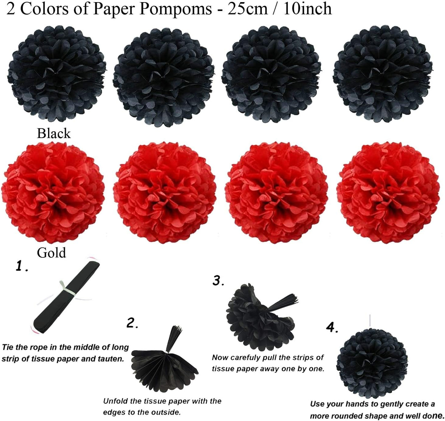 Party Decoration, 21 Pcs Yellow Hanging Paper Fans Pom Poms Flowers, Garlands String Polka Dot and Triangle Bunting Flags for Minnie Mouse Birthday Parties Baby Showers Wedding