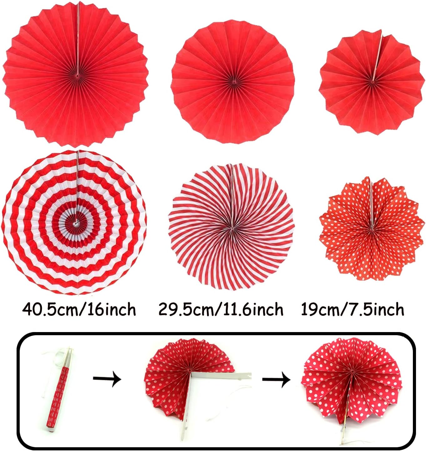Party Decoration, 21 Pcs Yellow Hanging Paper Fans Pom Poms Flowers, Garlands String Polka Dot and Triangle Bunting Flags for Minnie Mouse Birthday Parties Baby Showers Wedding