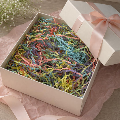 Pastel Yellow Crinkle Cut Paper Shred Filler, 5oz Decorative Gift Basket Filler, Cushioning Packing Material for Gift Boxes, Bags, DIY Crafts, Party Supplies & Shipping Protection