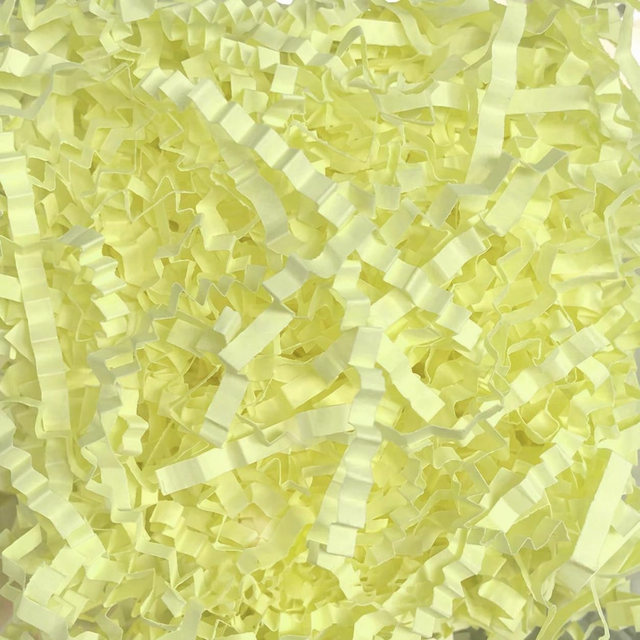 Pastel Yellow Crinkle Cut Paper Shred Filler, 5oz Decorative Gift Basket Filler, Cushioning Packing Material for Gift Boxes, Bags, DIY Crafts, Party Supplies & Shipping Protection