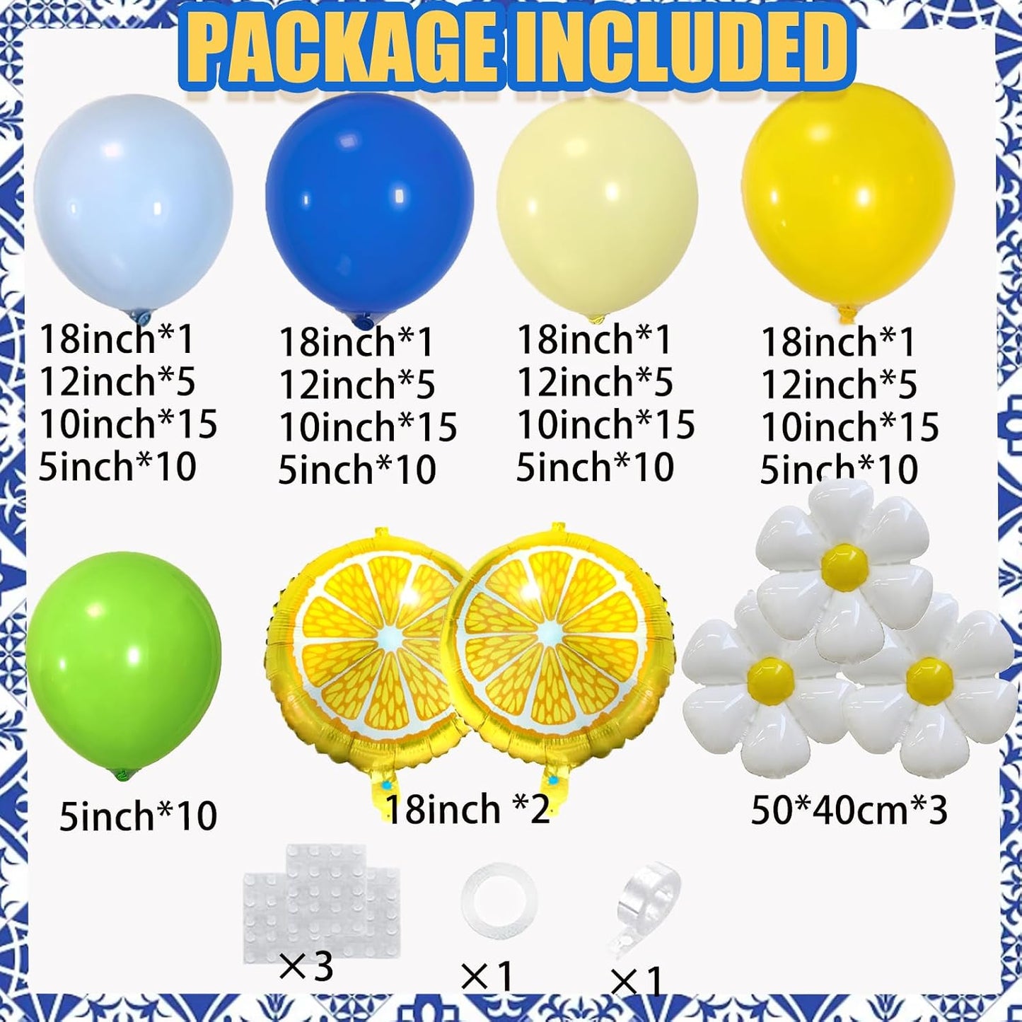 Lemon Balloon Arch 144Pcs Yellow and Blue Balloon Arch Kit with Flower Ballons for Amalfi Coast Party Main Squeeze Bridal Shower Lemonade Birthday Decorations Freshly Graduated Lemon Decor