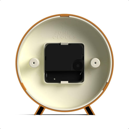 ® Venus Desk Clock | Modern Round Design | Mustard Yellow | Stylish Retro Look for Shelf, Table, Mantel or Bedside