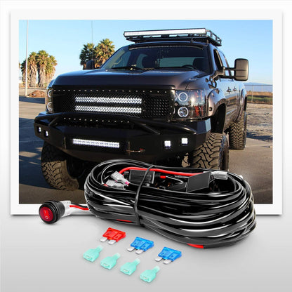 ZH304 Led Light Bar 2PCS 5Inch 72W 10800Lumens Yellow Flood Beam Fog Driving Lamps Off-Road Lights with 16AWG Wiring Harness Kit-2 Lead, 2 Year warranty