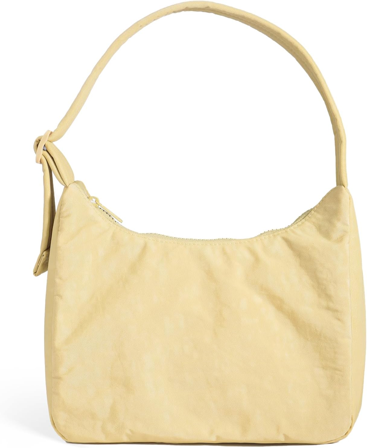 Nylon Shoulder Bag - Adjustable Quilted Strap, Structured Slouchy Design with Interior Zip Pocket