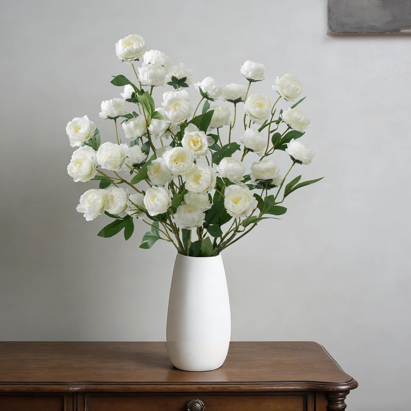 42 Heads Peonies Artificial Flowers – 6 Faux Peony Stems for Vase, 30” Tall Silk Fake Peony Flowers for Wedding Bouquets, Centerpieces Arrangements (Yellow)
