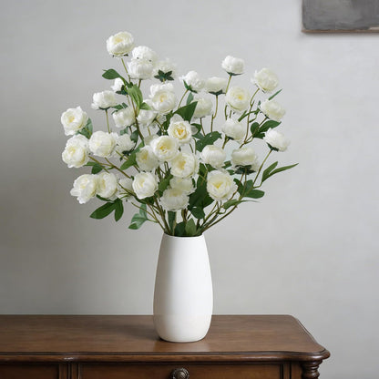42 Heads Peonies Artificial Flowers – 6 Faux Peony Stems for Vase, 30” Tall Silk Fake Peony Flowers for Wedding Bouquets, Centerpieces Arrangements (Yellow)