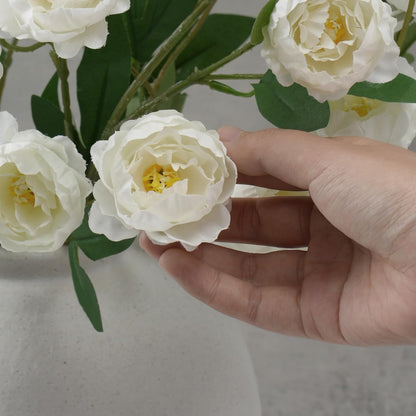 42 Heads Peonies Artificial Flowers – 6 Faux Peony Stems for Vase, 30” Tall Silk Fake Peony Flowers for Wedding Bouquets, Centerpieces Arrangements (Yellow)