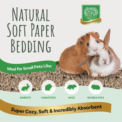 Premium Soft Paper Bedding, Beige, 56 L | Natural Absorbent Bedding, Odor Control, Made in USA, For Indoor & Outdoor Rabbits, Guinea Pigs & Small Pets